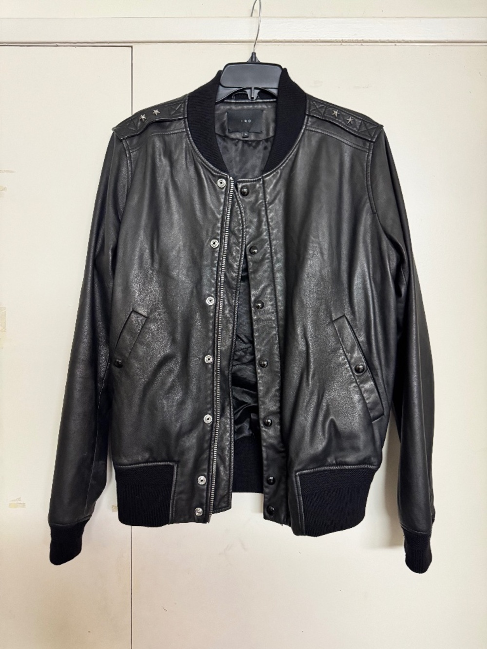 IRO Tucci Leather Bomber Jacket Large